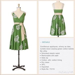 Anthropologie Lithe River Of Grass Dress